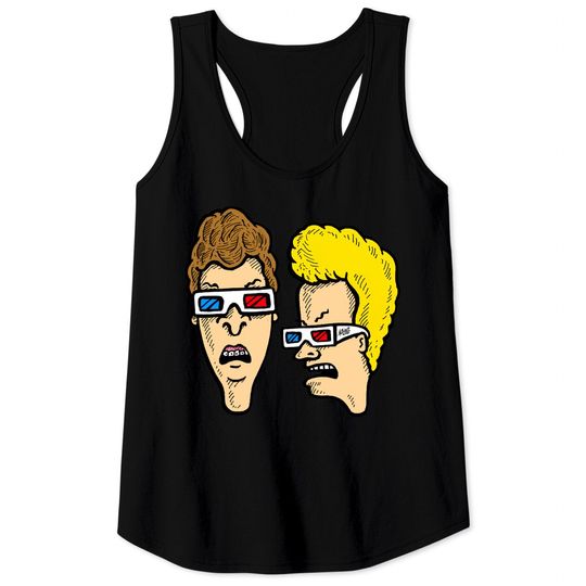 Beavis and Butthead - Dumbasses in 3D - Beavis And Butthead Wearing 3d Glasses - Tank Tops