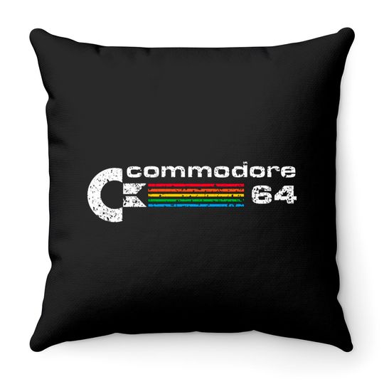 Commodore 64 Retro Computer distressed - Commodore 64 - Throw Pillows