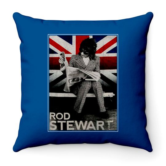 Rod Stewart Plaid Union Jack Tour 2014 Throw Pillows, Rod Stewart Throw Pillow Fan Gift, Rod Stewart Gift, Rod Stewart Vintage Throw Pillow