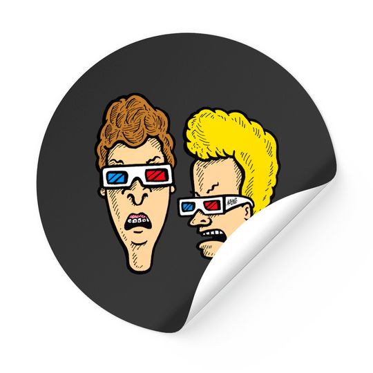 Beavis and Butthead - Dumbasses in 3D - Beavis And Butthead Wearing 3d Glasses - Stickers