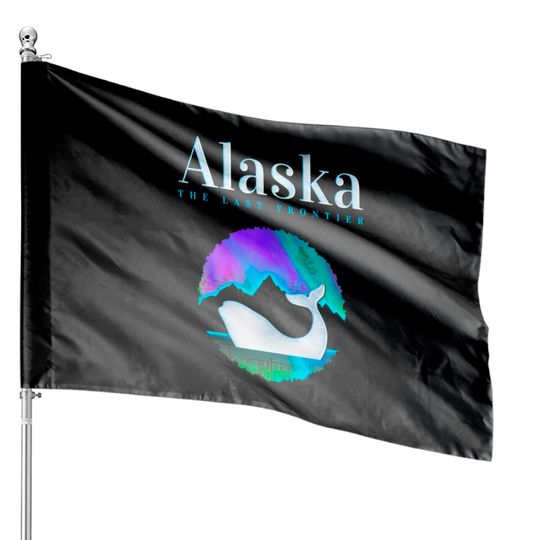 Alaska Northern Lights Orca Whale with Aurora House Flags