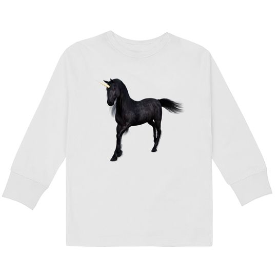 Black Unicorn  Kids Long Sleeve T-Shirts