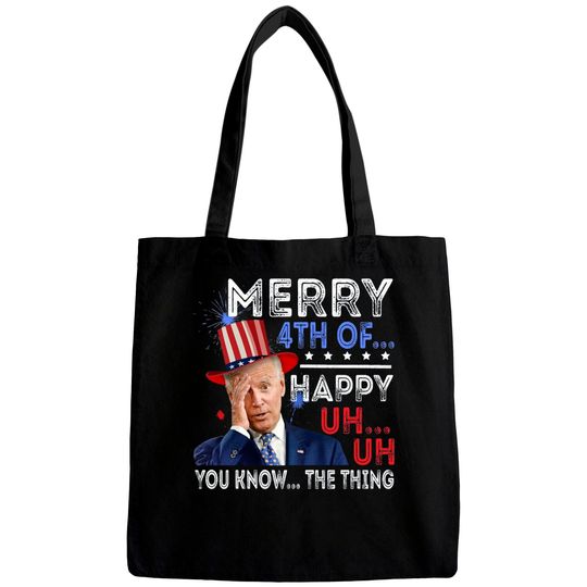 Joe Biden Confused Merry Happy Funny 4th Of July Bags