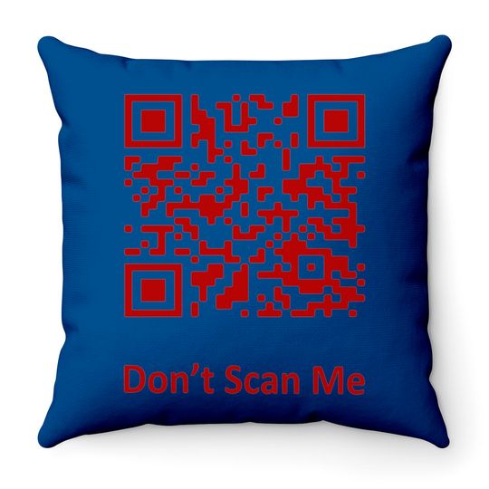 Funny Rick Roll Meme QR Code Scan Throw Pillow for Laughs and Fun Throw Pillows
