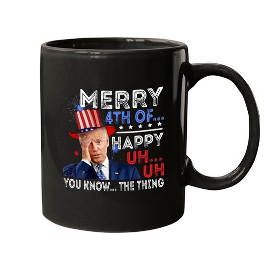 Joe Biden Confused Merry Happy Funny 4th Of July Mugs