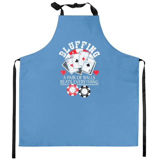 Poker Bluffing Balls Distressed Texas Hold Em Cards Kitchen Aprons