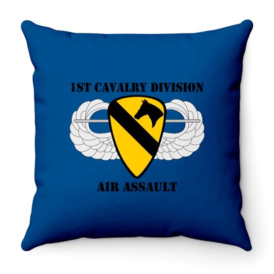 1st Cavalry Division Air Assault W/Text Throw Pillows