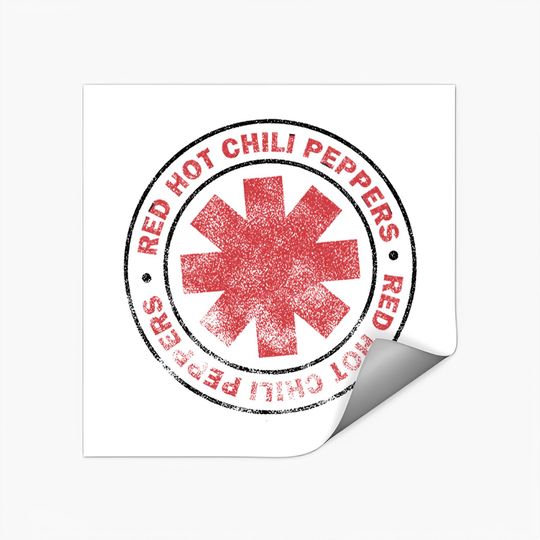 Red Hot Chili Peppers Distressed Outlined Asterisk Logo Stickers