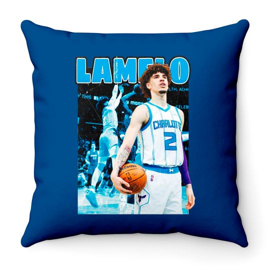 Lamelo Ball 90s Vintage Bootleg Rap Throw Pillow HipHop Throw Pillows, Basketball Throw Pillows