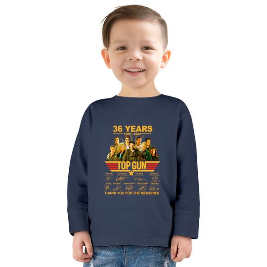Top Gun Marverick Shirt, Top Gun 36 Years 1986 2022  Kids Long Sleeve T-Shirts