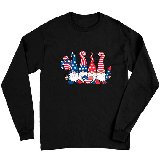 4th of July Gnome Long Sleeves, 4th of July Long Sleeves, Gnome Long Sleeves, Patriotic Long Sleeves