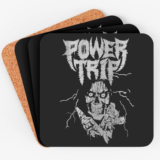 Power Trip Thrash Crossover Punk Top Gift Coasters