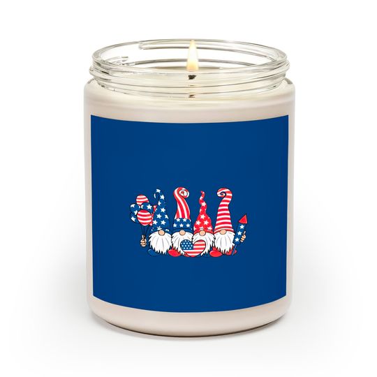 4th of July Gnome Scented Candles, 4th of July Scented Candles, Gnome Scented Candles, Patriotic Scented Candles