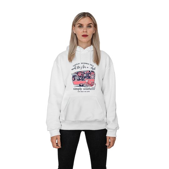 Simply Southern Let's Just Go Somewhere and Stay a While Short Sleeve Hoodies
