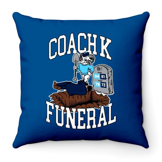 Coach K Funeral Throw Pillows, Coach K Throw Pillows