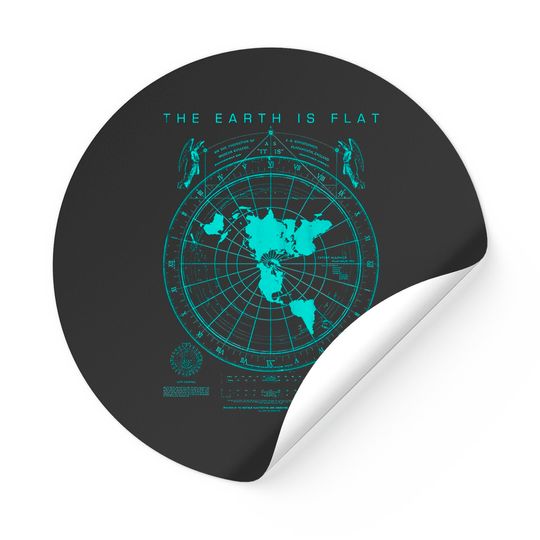 Flat Earth Map Stickers, Earth is Flat, Firmament, NASA Lies