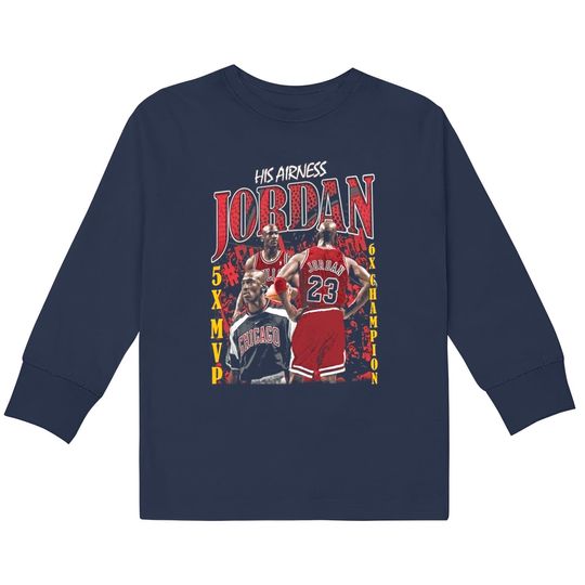 Vintage King Michael Jordan Graphic tee  Kids Long Sleeve T-Shirts Vintage  Kids Long Sleeve T-Shirts