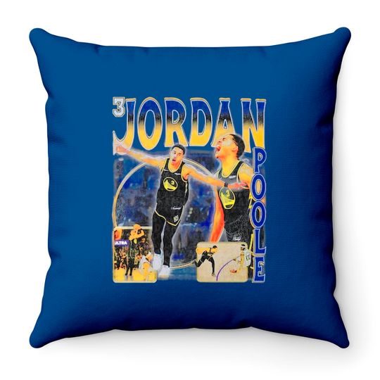 Jordan Poole Vintage Throw Pillows