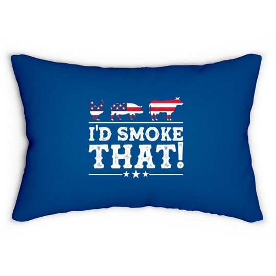 I'd Smoke That BBQ Loverr American Flag Lumbar Pillows