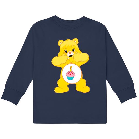 Birthday Bear sticking tongue out - Birthday Bear -  Kids Long Sleeve T-Shirts