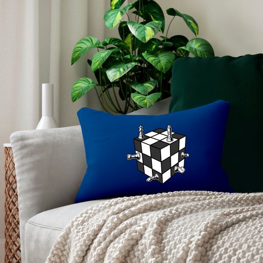 Chess Rubix Cube Lumbar Pillows