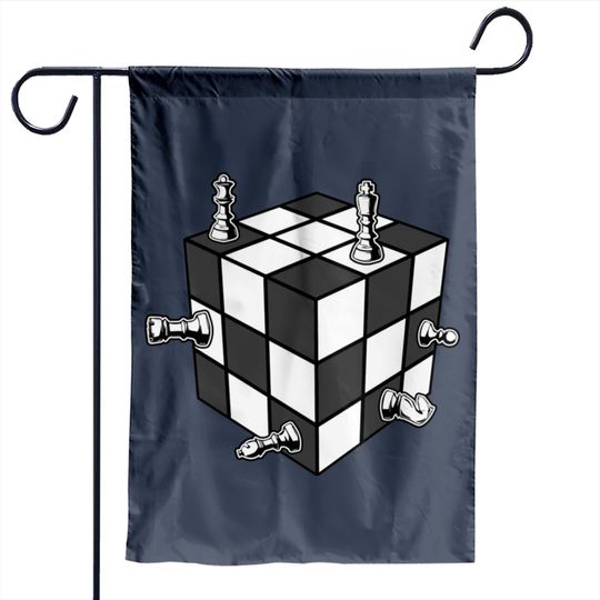 Chess Rubix Cube Garden Flags