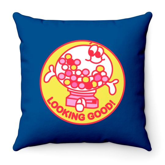 Scratch N Sniff Gumball Love - Retro Vintage Aesthetic - Throw Pillows