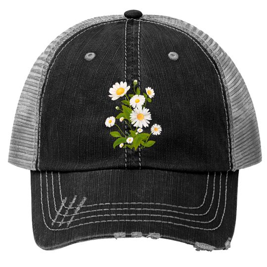 Marguerite Daisy Print - Daisy Flower - Trucker Hats