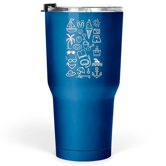 Beach Holiday Icons - Snorkeling - Tumblers 30 oz