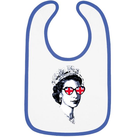 Queen Elizabeth II UK Flag Heart Sunglasses - Queen Elizabeth Ii - Bibs