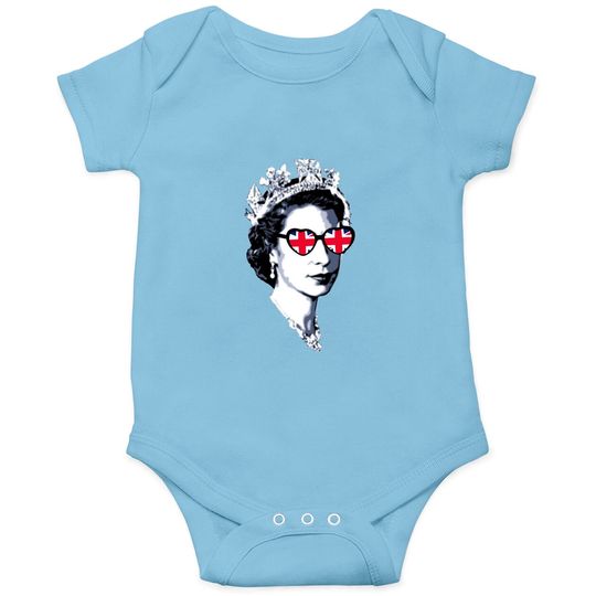 Queen Elizabeth II UK Flag Heart Sunglasses - Queen Elizabeth Ii - Onesies