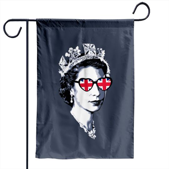 Queen Elizabeth II UK Flag Heart Sunglasses - Queen Elizabeth Ii - Garden Flags