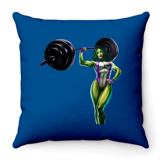 She-Green-Angry lady - Hulk - Throw Pillows