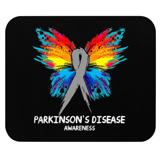 PARKINSON'S DISEASE Awareness butterfly Ribbon - Parkinsons Disease - Mouse Pads
