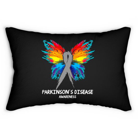 PARKINSON'S DISEASE Awareness butterfly Ribbon - Parkinsons Disease - Lumbar Pillows