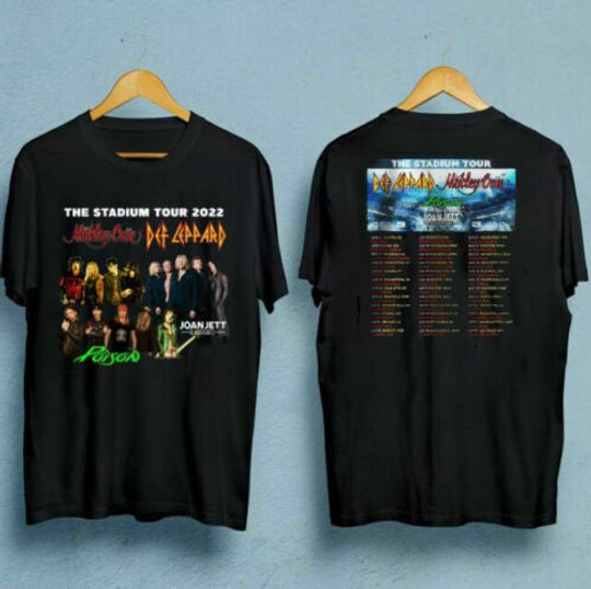 The Stadium Tour 2022 Def Leppard Motley Crue Poison Joan Jett & the Blackhearts T Shirt