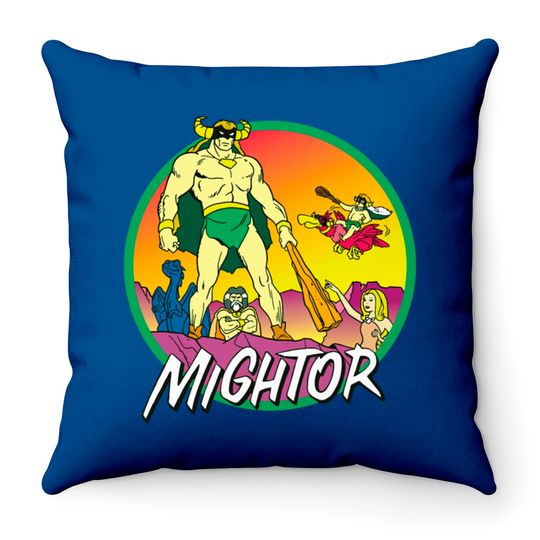 Mightor Cartoon - Mightor - Throw Pillows