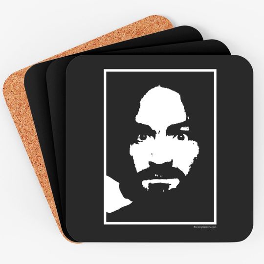 Charlie Don't Surf - Classic Face from Life Magazine - Charles Manson - Coasters