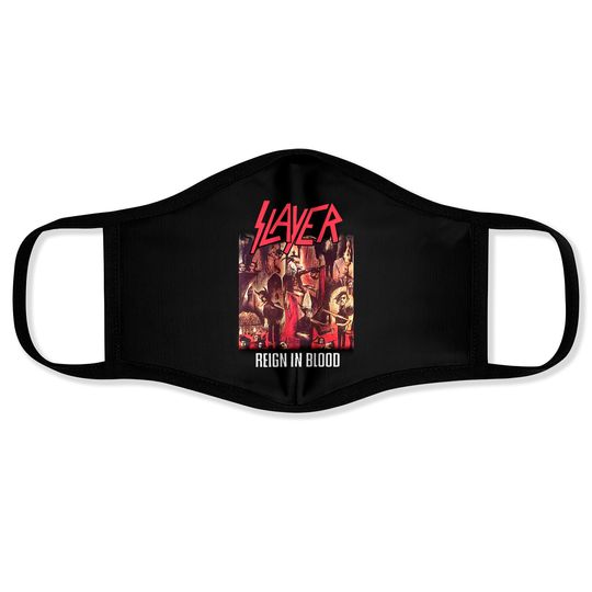 Slayer Reign In Blood Thrash Metal  Face Mask Face Masks