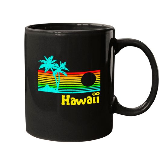 '80s Retro Vintage Hawaii (distressed look) - Hawaii - Mugs