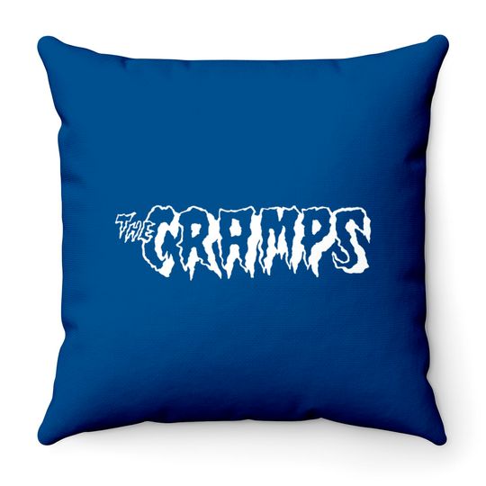 The Cramps Unisex Throw Pillows: Logo - White (Red)