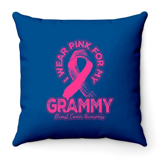 in this family no one fights breast cancer alone - Breast Cancer - Throw Pillows