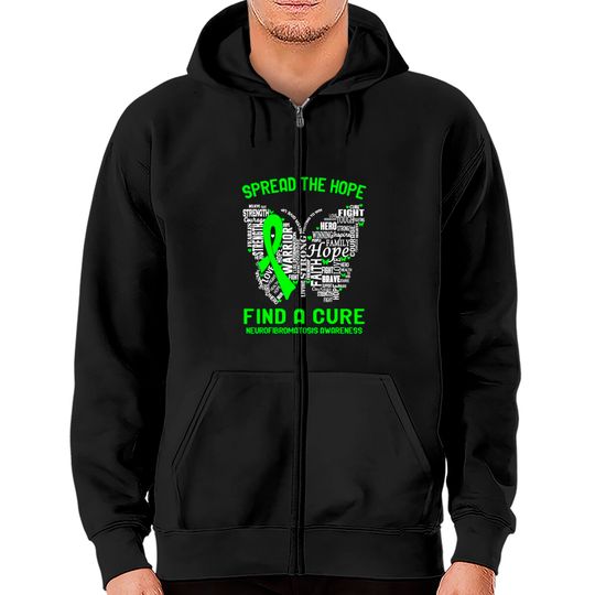 Spread The Hope Find A Cure Neurofibromatosis Awareness Zip Hoodies