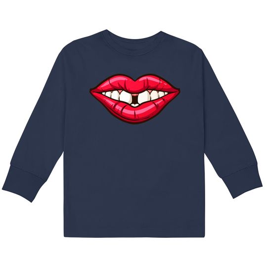 Lips, Teeth, and Gap - Teeth And Lips -  Kids Long Sleeve T-Shirts