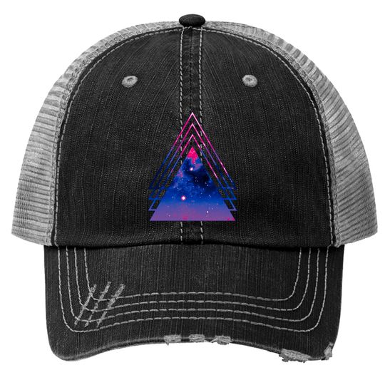 Bi Pride Layered Galaxy Triangles - Bisexual Pride - Trucker Hats