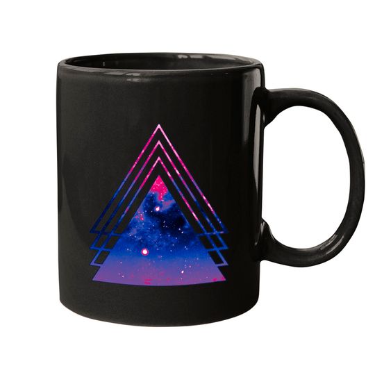 Bi Pride Layered Galaxy Triangles - Bisexual Pride - Mugs