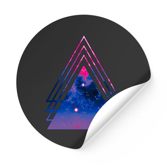 Bi Pride Layered Galaxy Triangles - Bisexual Pride - Stickers