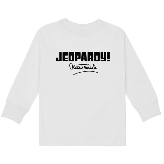 Jeopardy Alex Trebek Signature - Black - Alex Trebek -  Kids Long Sleeve T-Shirts