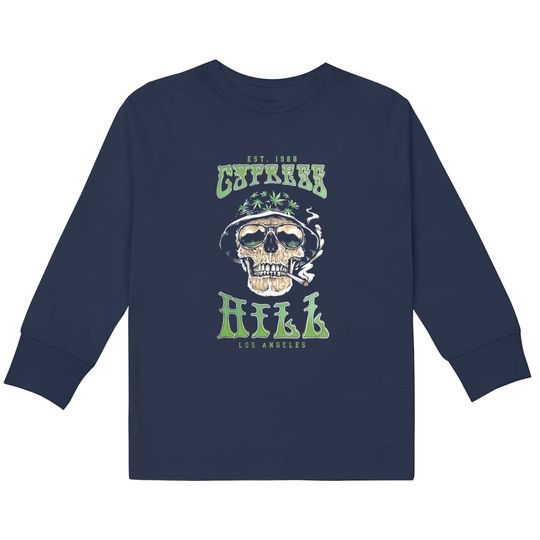 Cyprus Hill Smoking Skull  Kids Long Sleeve T-Shirts 80s