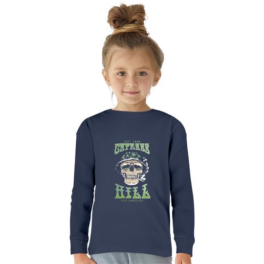 Cyprus Hill Smoking Skull  Kids Long Sleeve T-Shirts 80s